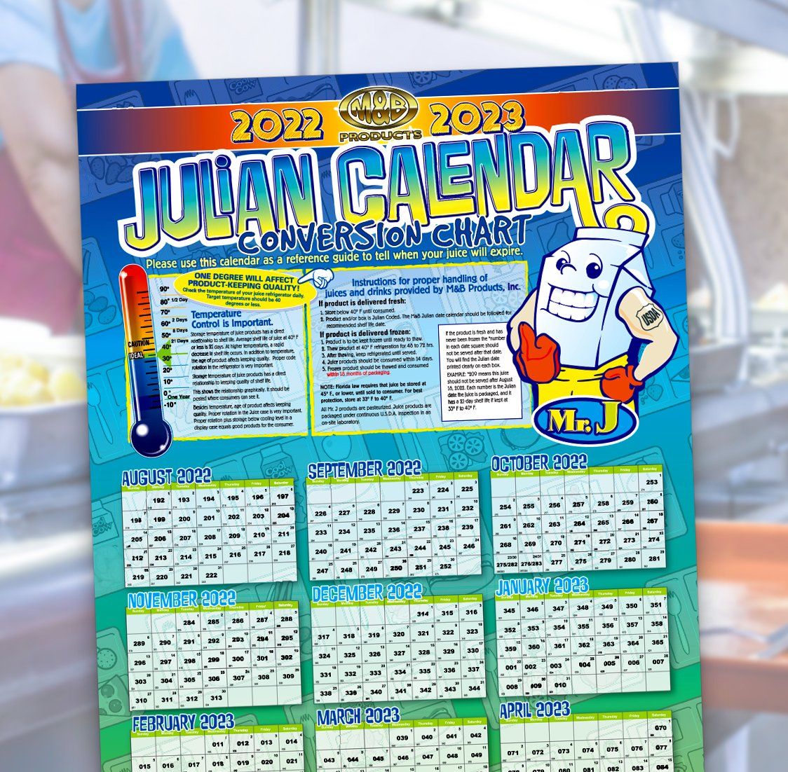 Sample of a Julian  poster design for a school cafeteria. 