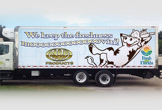Truck wrap design for a semi-truck trailer.