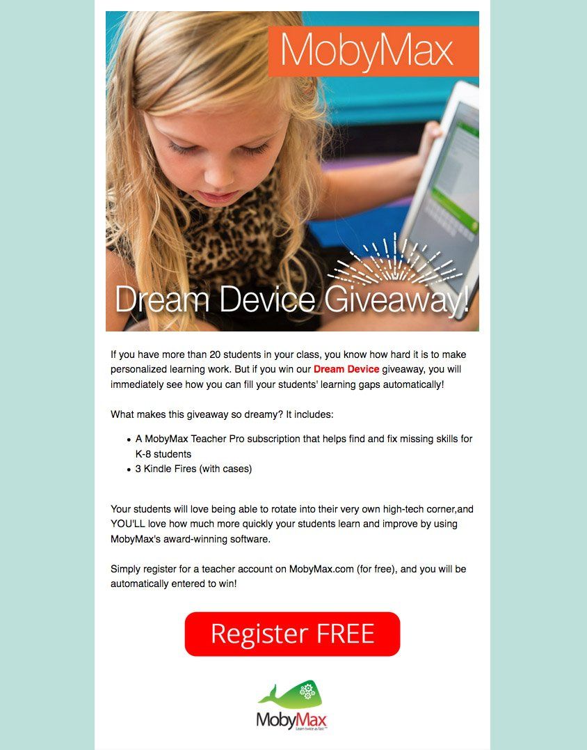 A design sample of a giveaway promotion.