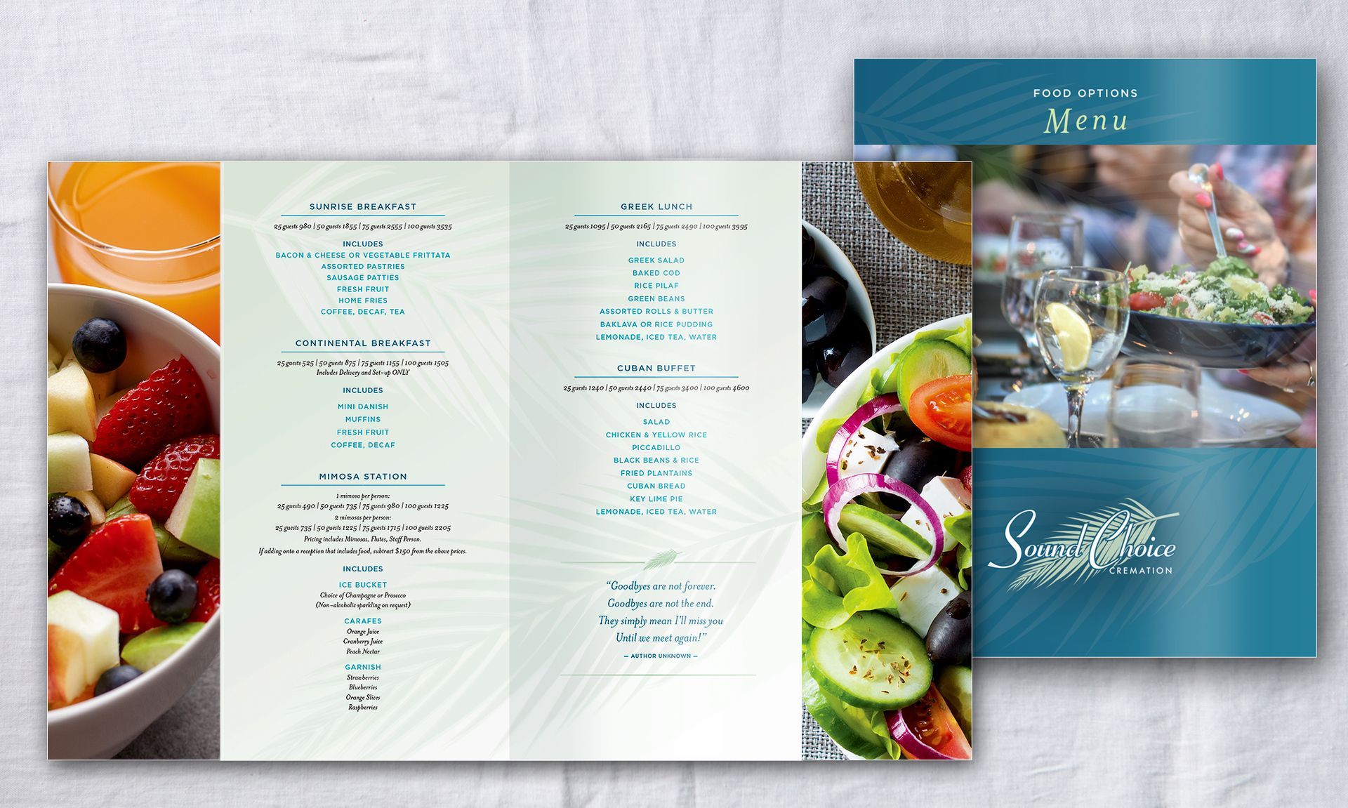 Sample of menu design.