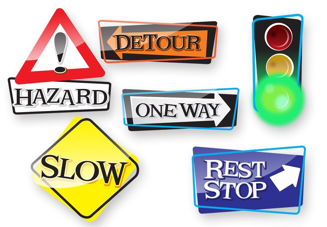 Spot illustrations designed for a board game.