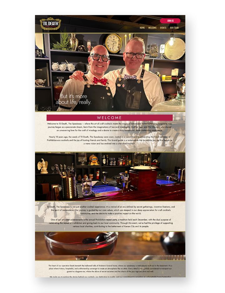 Sample of website design.