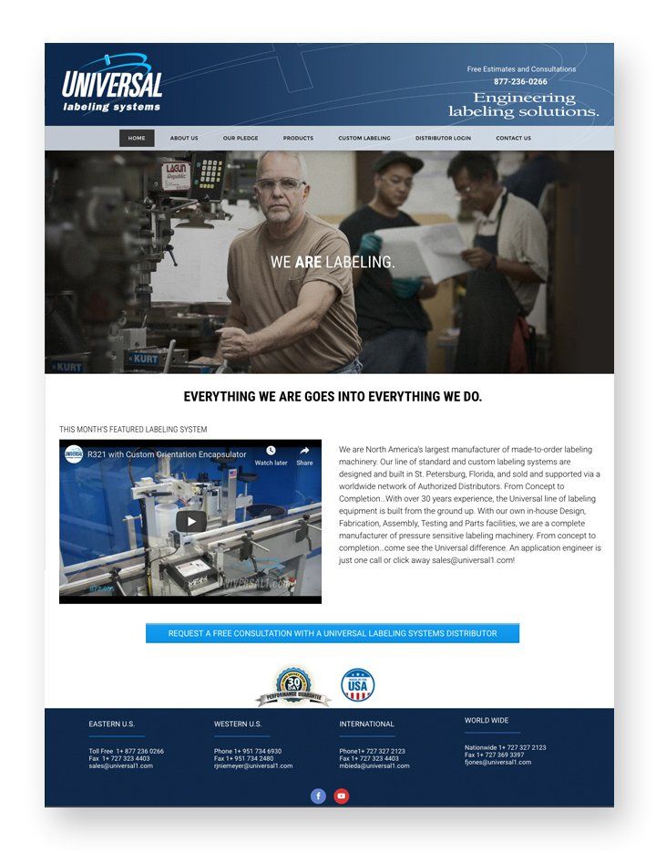 Sample of website design.