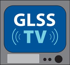 GLSS TV logo inside a retro-style television frame. Text in white and teal blue.