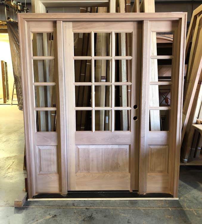 12 lite mahogany door with sidelights