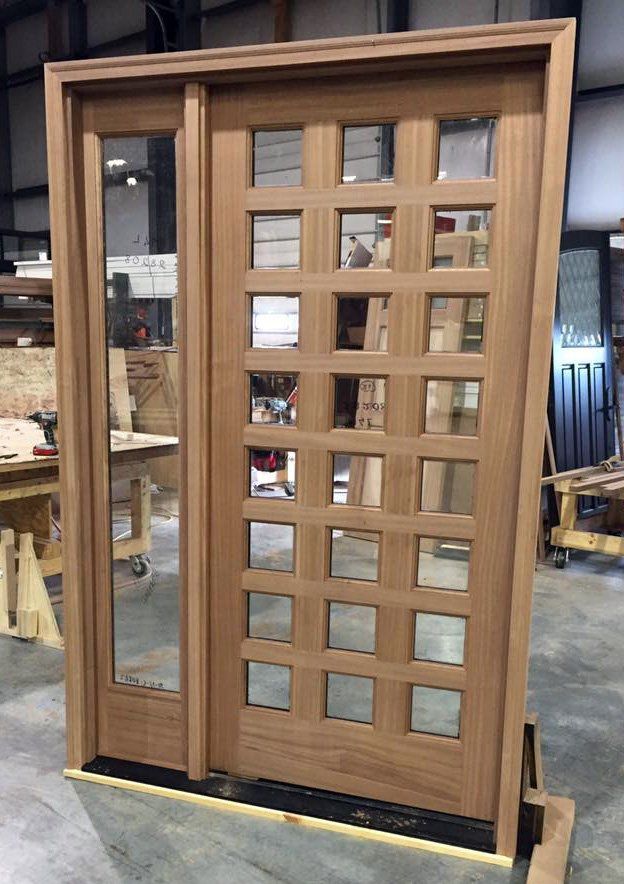 18 light wood and glass door and side window