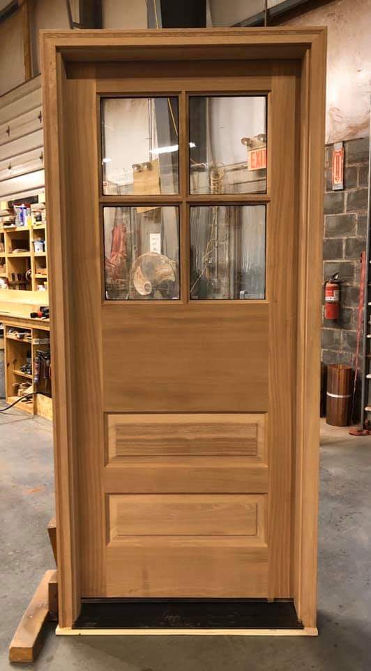Historical reproduction mahogany door with 4 lites
