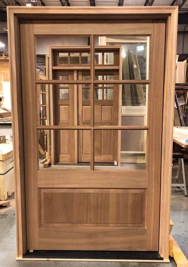 Mahogany front pivot door