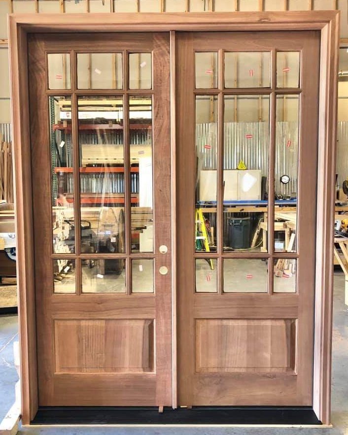 Mahogany French entry doors