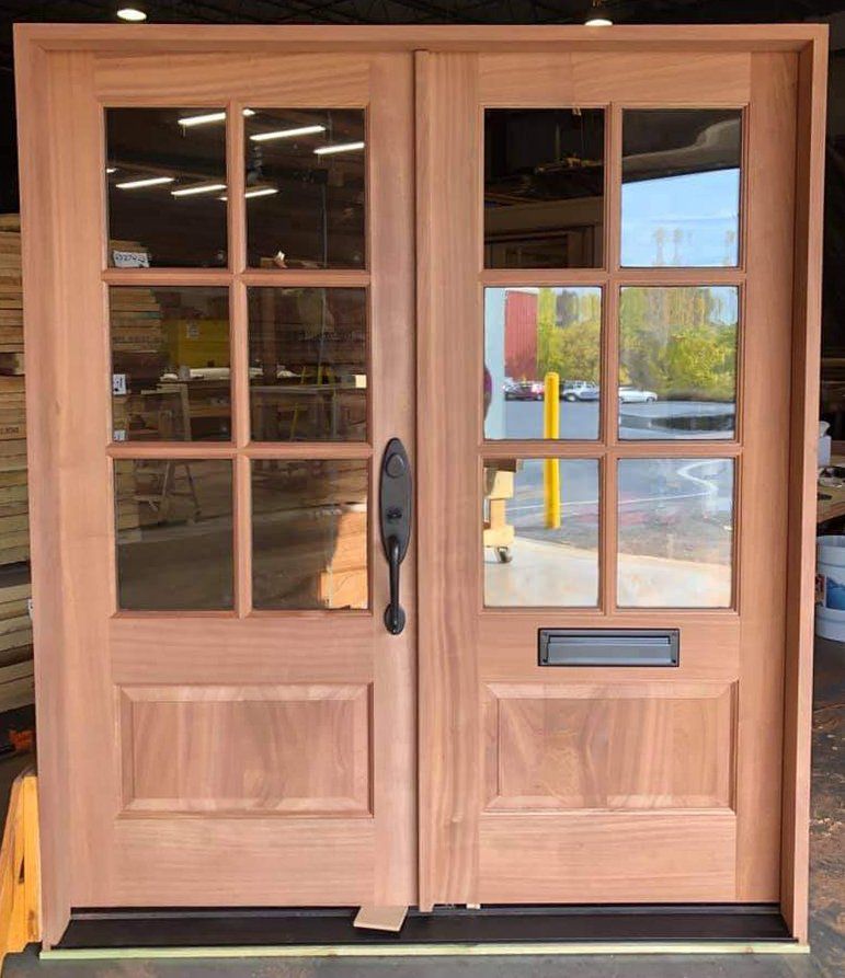 6 Lite French Doors with factory installed mail slot