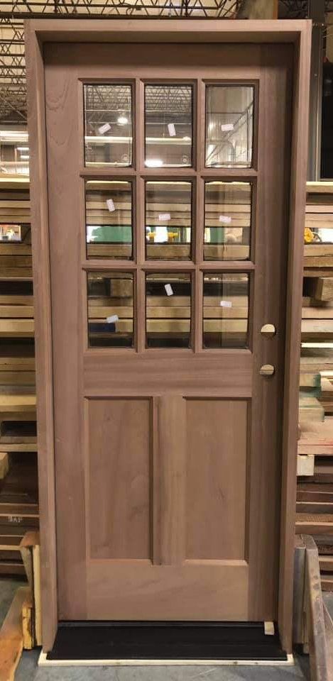 Sapele Mahogany Exterior  Half Lite Door with 9 Lites