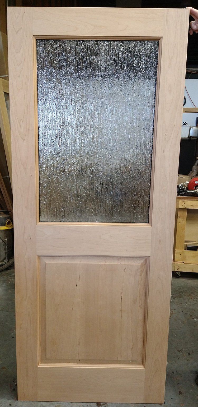 Cherry wood door slab with rain glass