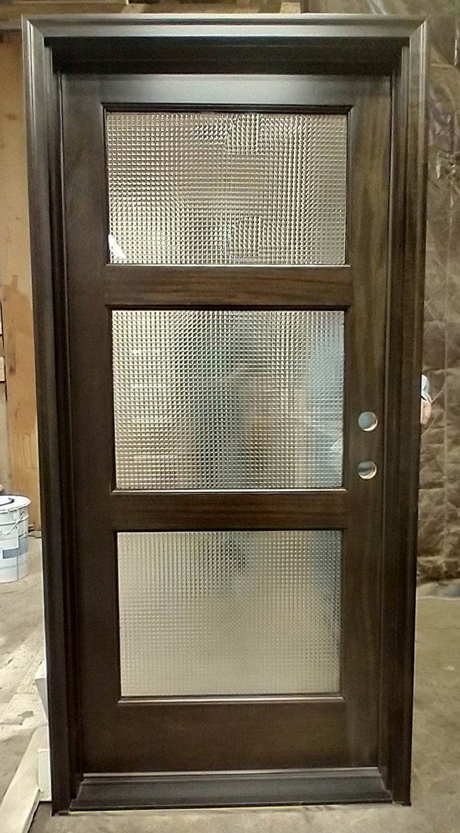 Charlotte #27389 Mahogany Linden Tri-lite Cross reeded glass Dark chocolate factory finish