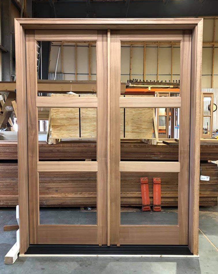 Modern mahogany double door
