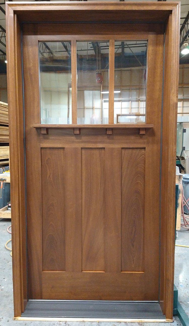 Mahogany craftsman door finished in chappo