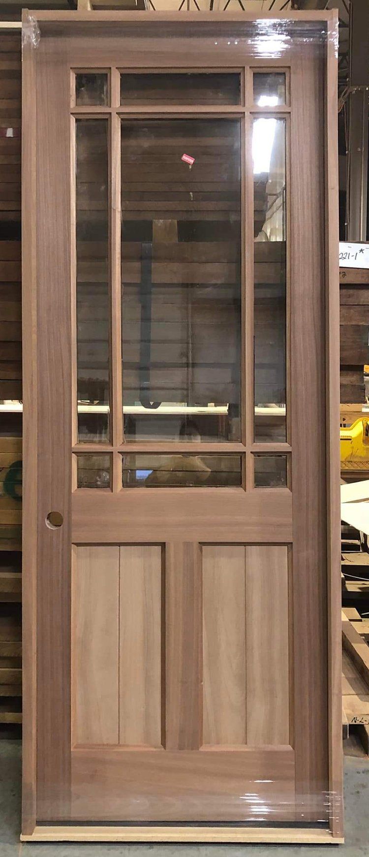 Mahogany craftsman door half lite