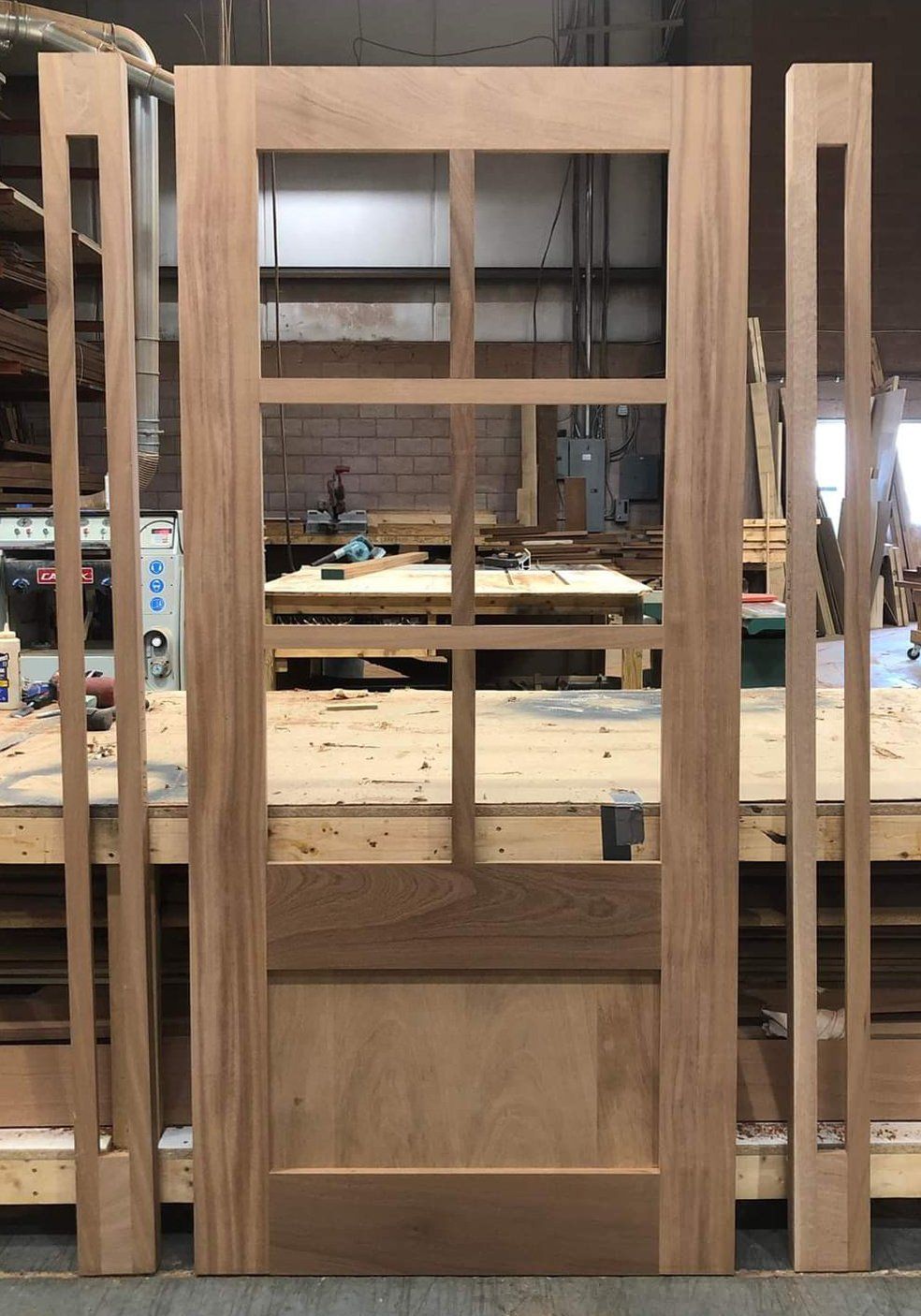 Mahogany door with narrow sidelites