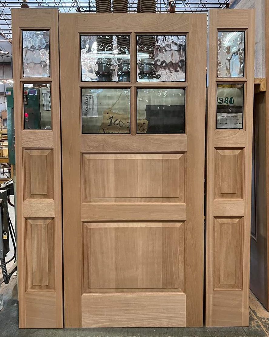 Mahogany door slab and sidelites