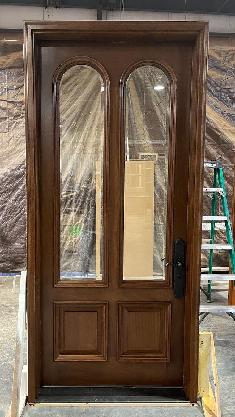 Compton #27965 Mahogany door Beveled glass Chappo finish