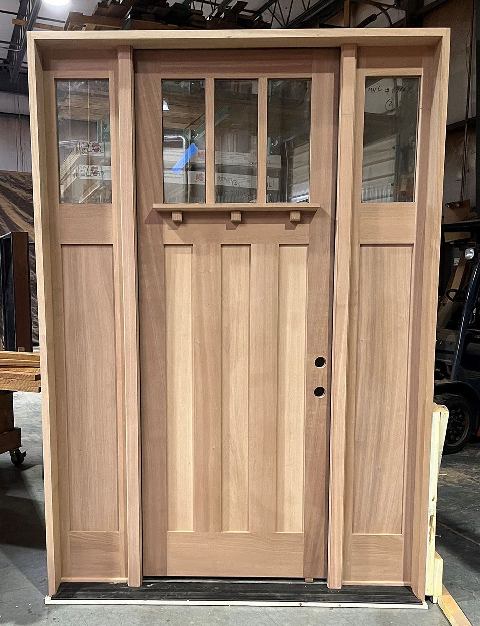Craftsman style mahogany entry door