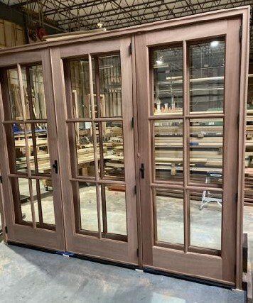Mahogany 8/0 triple French style patio door