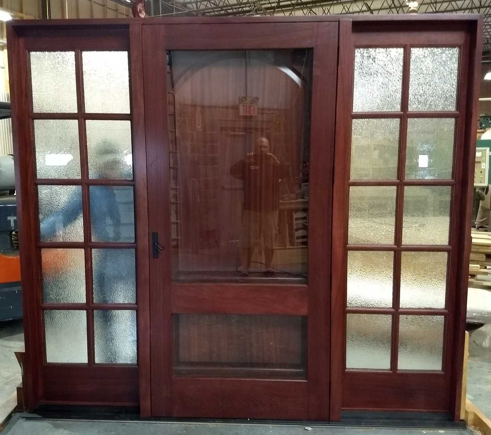 Craft door with operating side lights