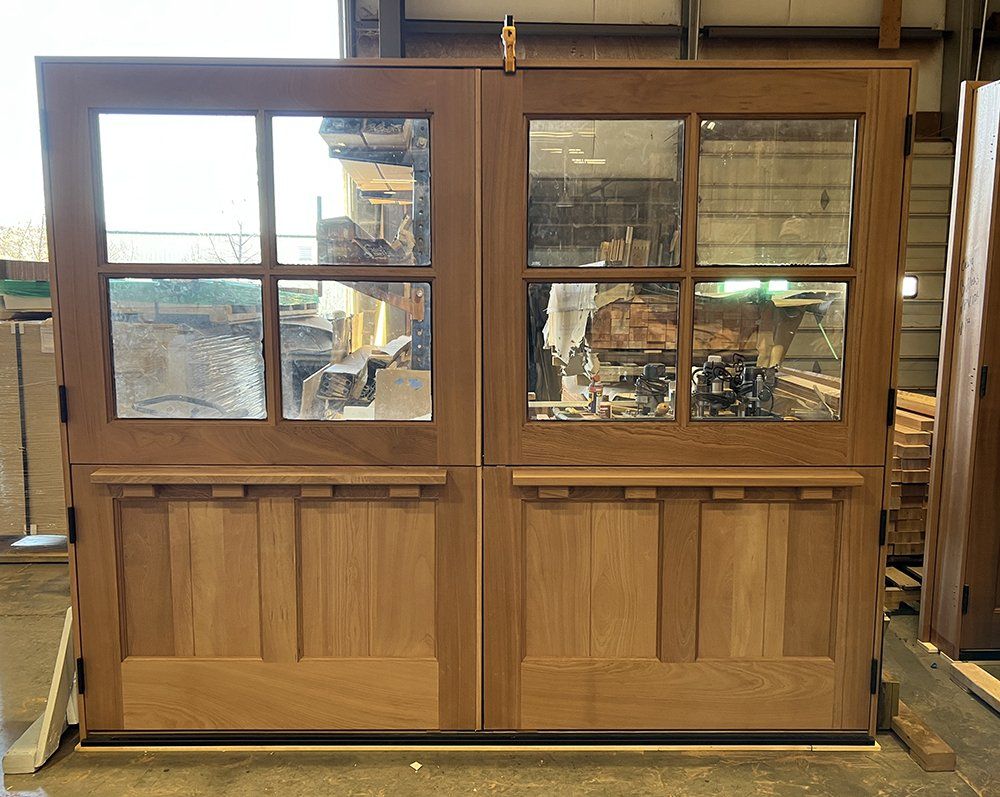 Mahogany double dutch outswing door