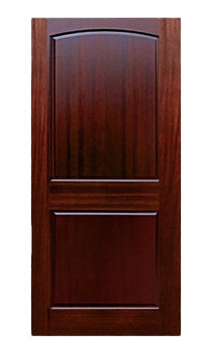 Solid wood 2 panel interior door with arch feature in upper panel