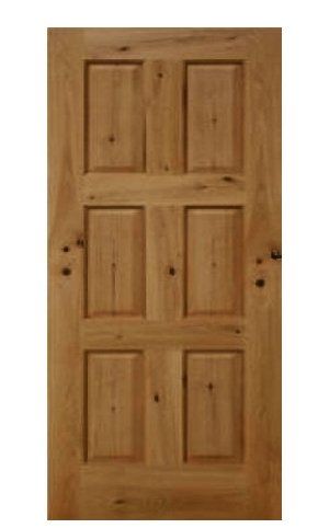 Solid wood interior door with 6 equal panels
