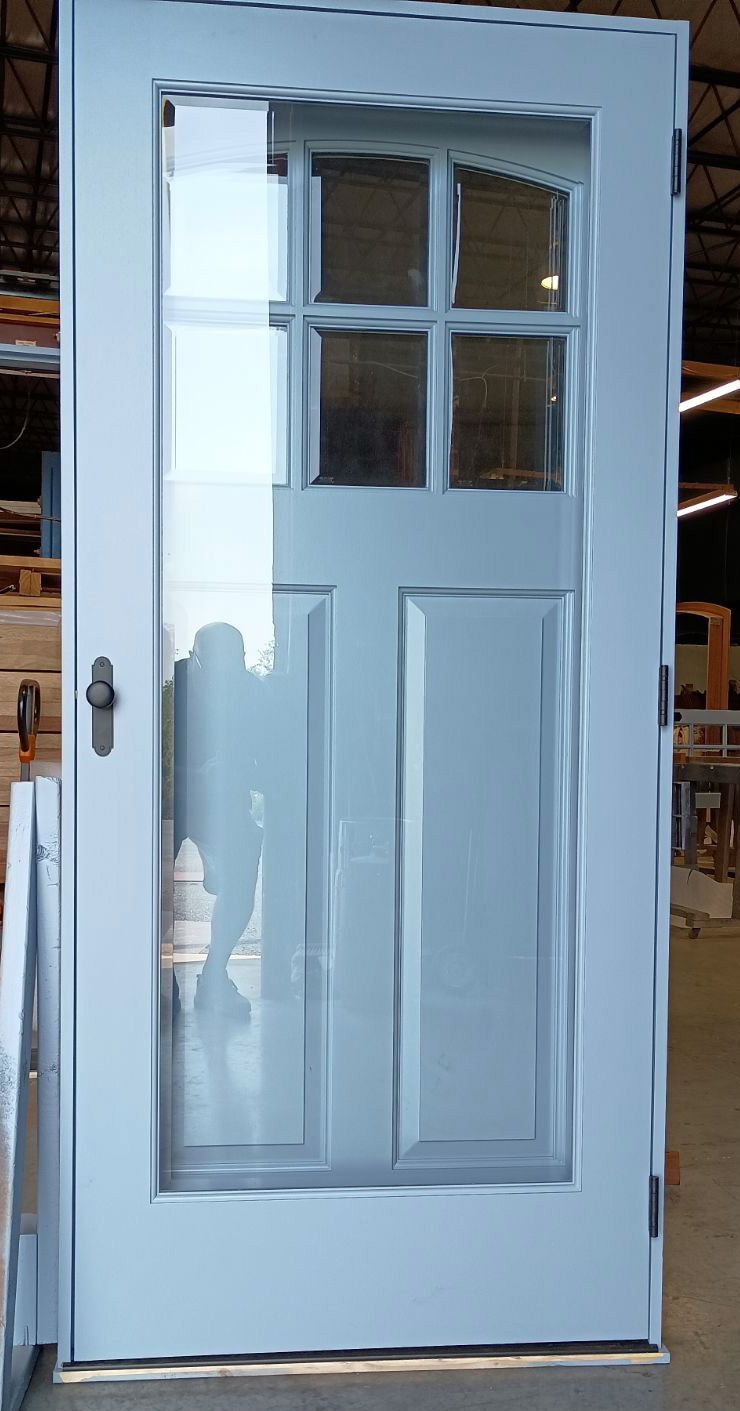 Robbins #28511
Mahogany door & storm door 
Painted SW Cosmos 6528
Gwynn, VA