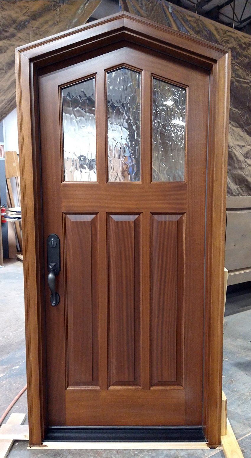 cathedral top mahogany exterior door