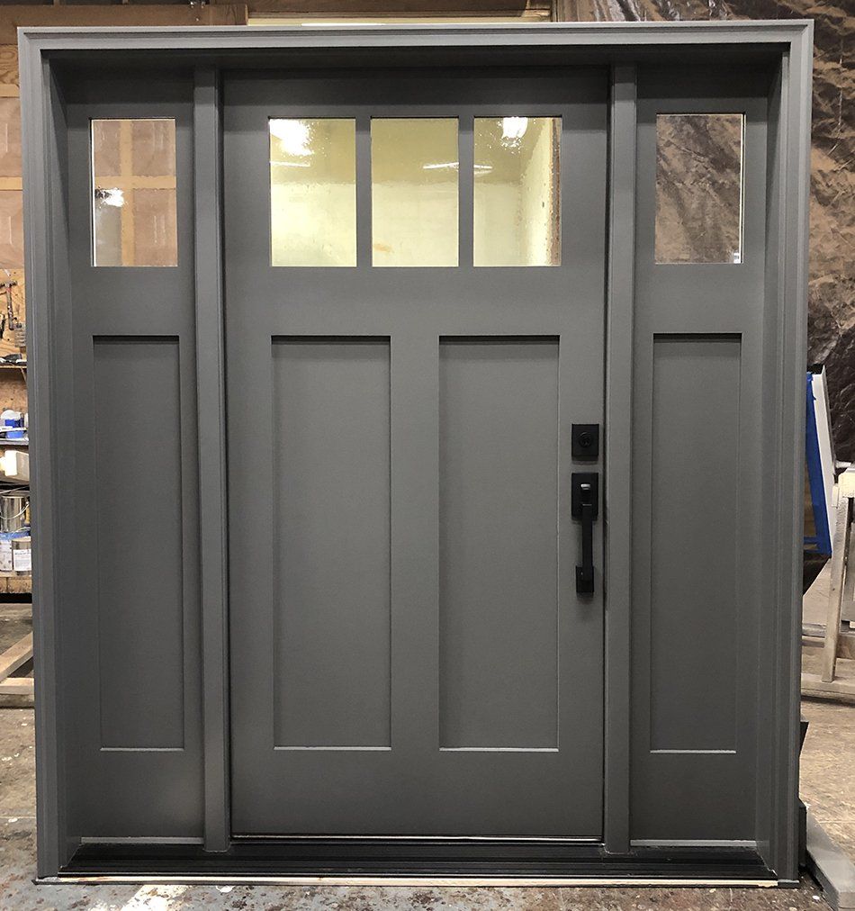 Ugar #27646  Mahogany door – seedy glass  Painted custom colors