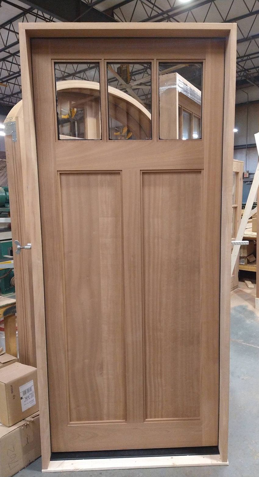 Mahogany door with custom step profile