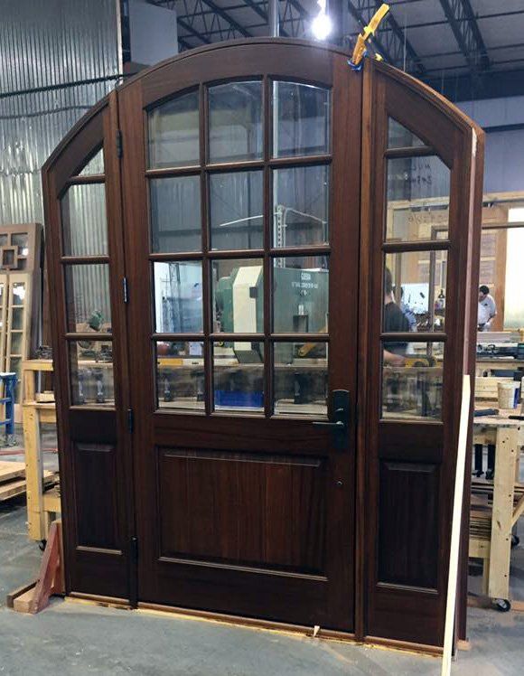 12 light arch top door unit with built in matching sidelights