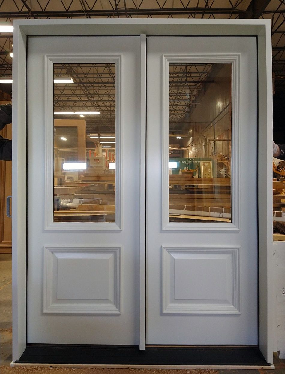 Ayala #27936 Mahogany double door  painted in Behr Fresh Dew