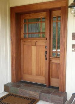 Mahogany front door with sidelight