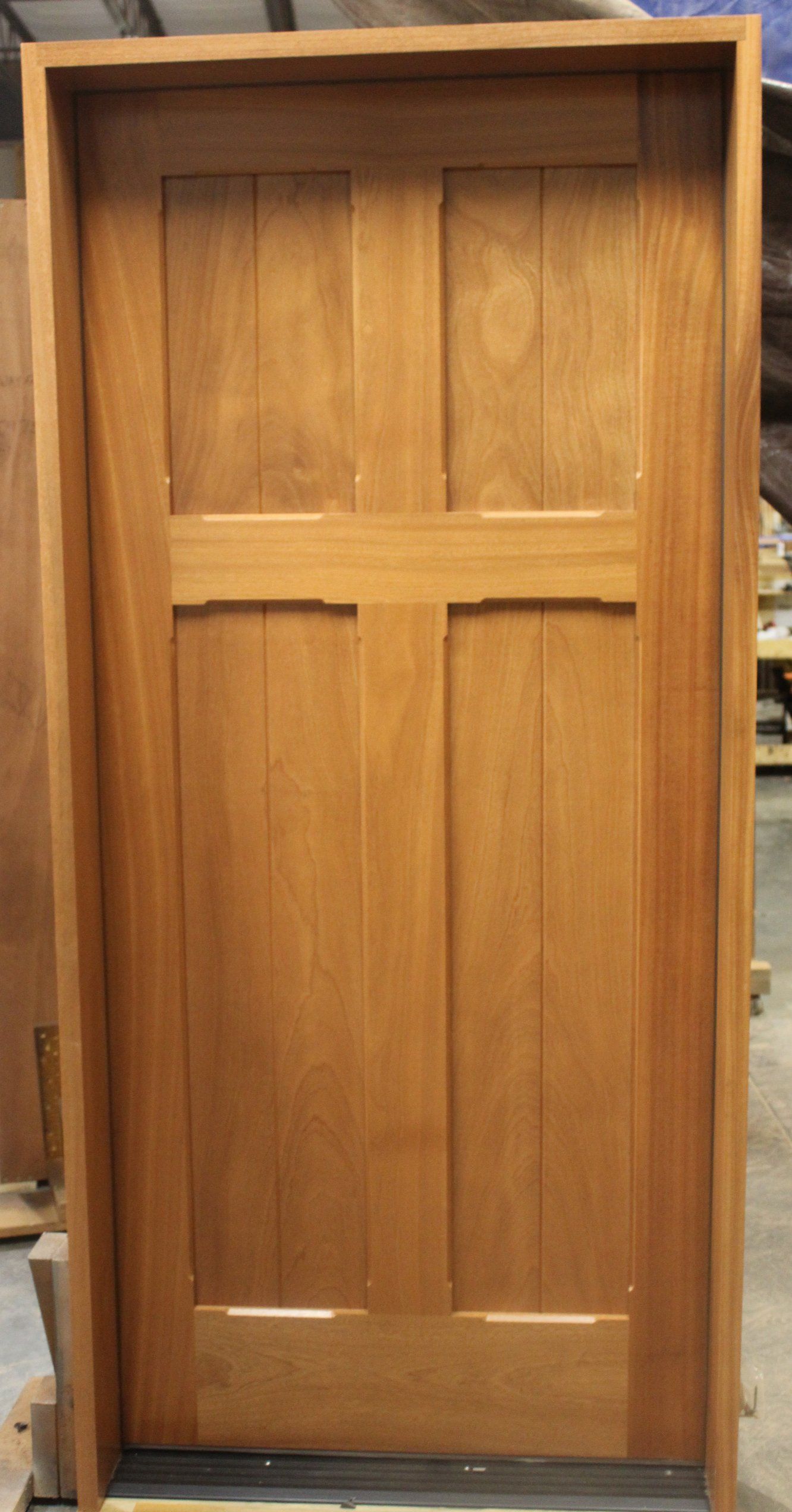 Unique 4 panel wood door - solid mahogany