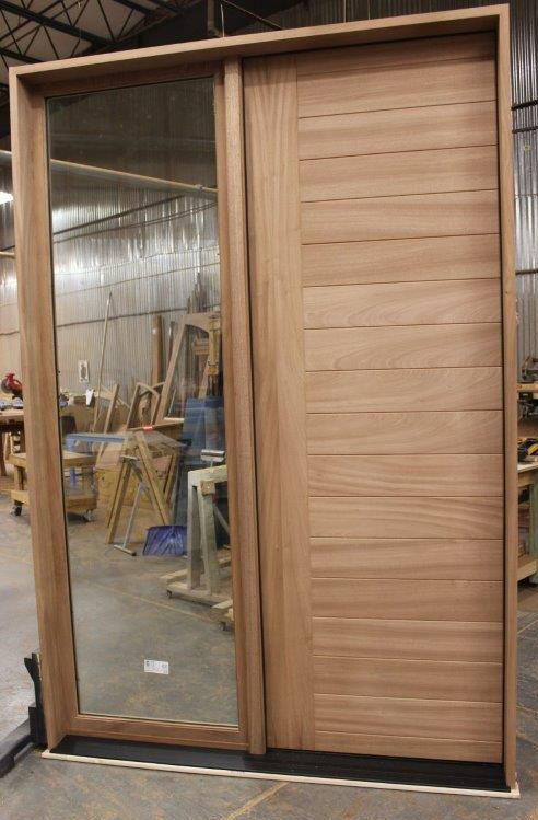 Unique modern flush door and side window