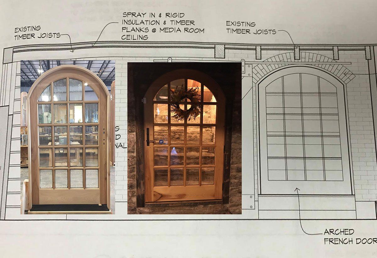 Plantation cellar door made from Hickory wood