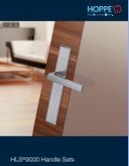 A picture of a door handle on a door.