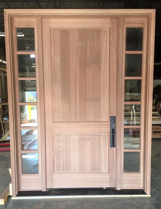 2 panel exterior wood door