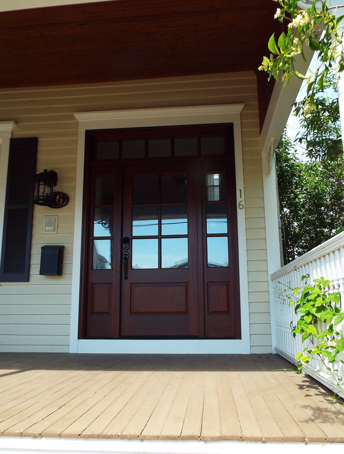Cape May Beach house mahogany door with side lites