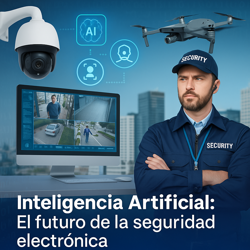 Sistemas de seguridad con IA: videovigilancia, drones, monitoreo y control de acceso inteligente.


