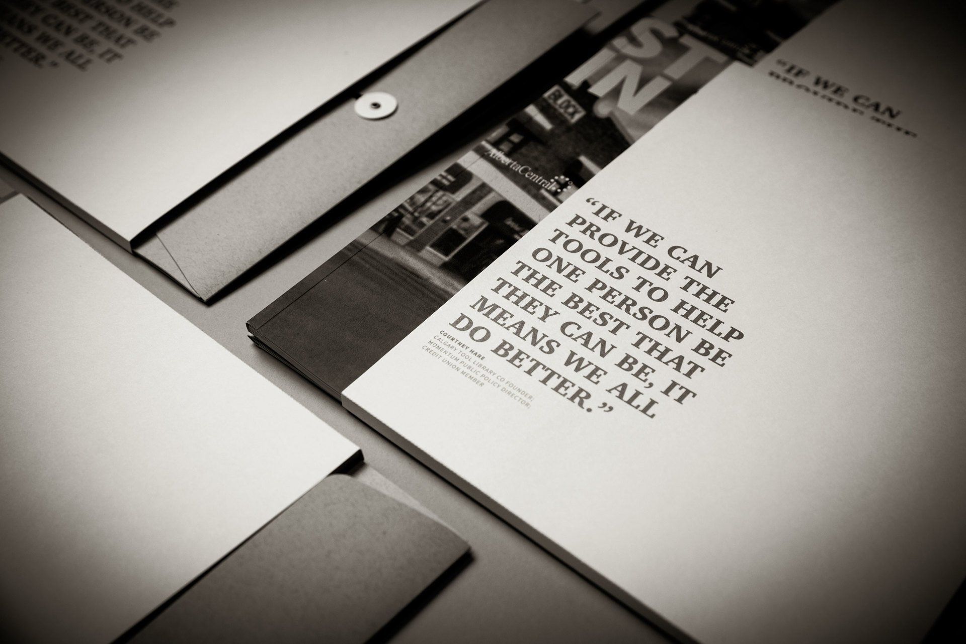 Marketing campaign and annual report featuring Credit Unions of Alberta