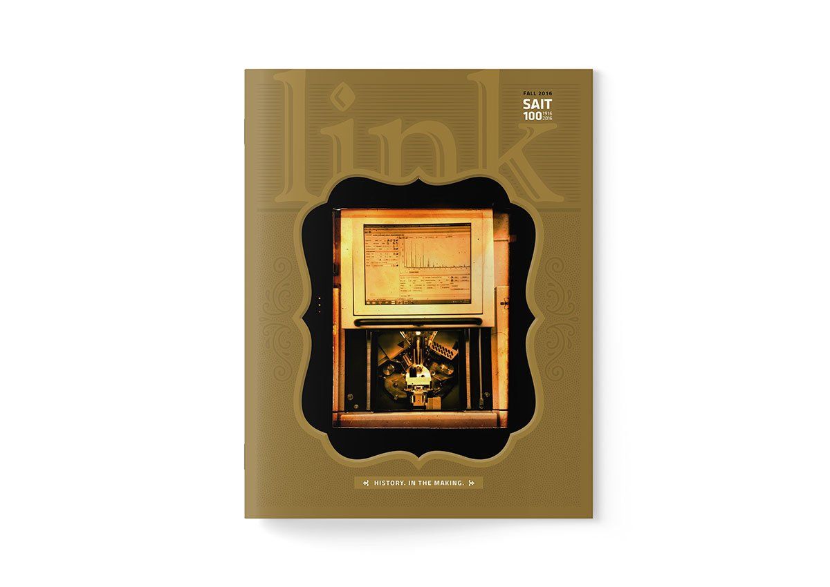 CENTENNIAL ISSUE OF LINK MAGAZINE FOR SAIT POLYTECHNIC BY IVY DESIGN INC