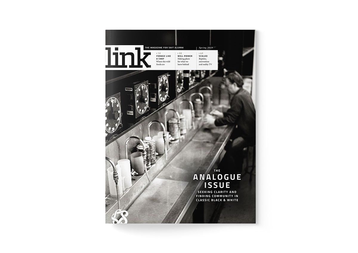 AWARD WINNING LINK MAGAZINE ANALOGUE ISSUE FOR SAIT  BY IVY DESIGN INC