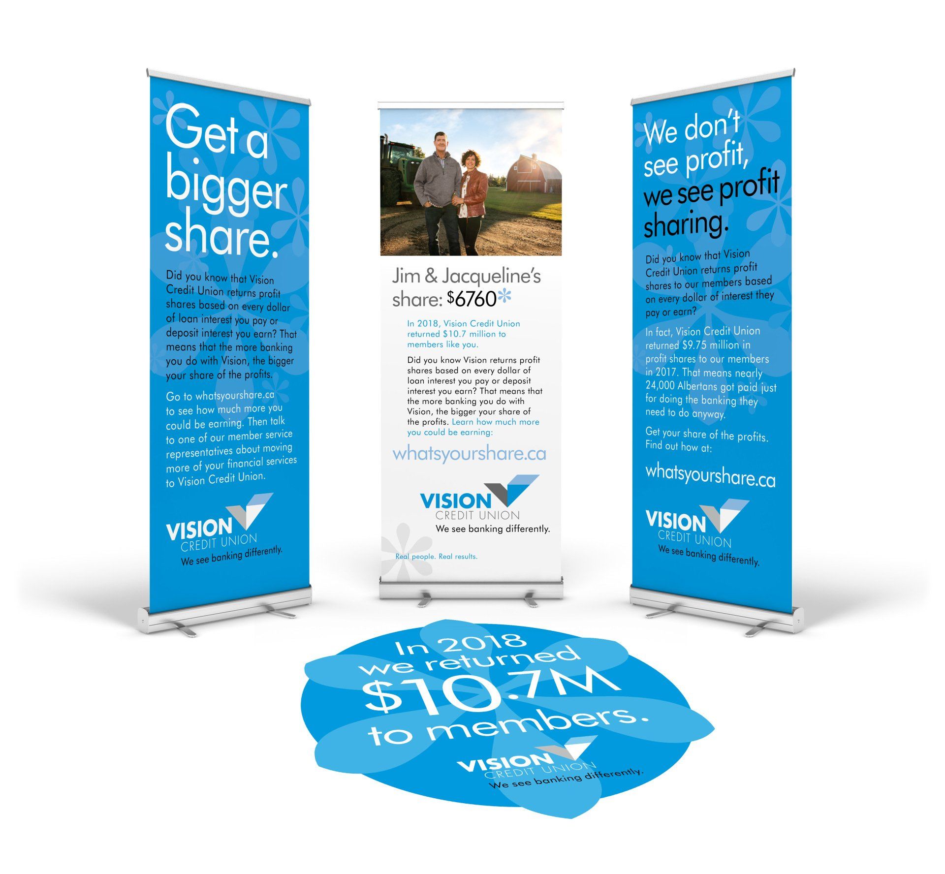 IN-BRANCH SIGNAGE DESIGNED AND WRITTEN BY IVY DESIGN INC FOR VISION CREDIT UNION