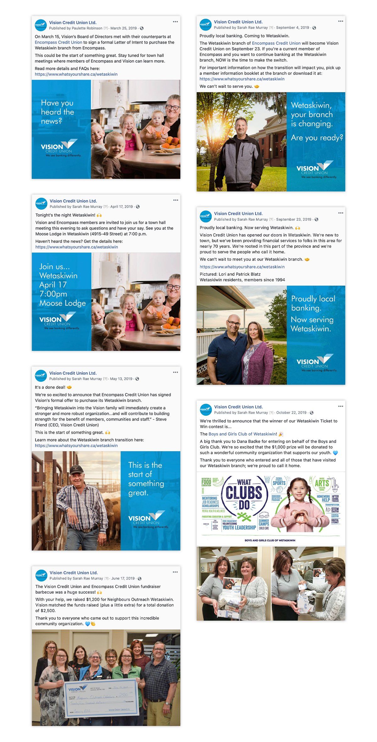 SOCIAL MEDIA AND FACEBOOK MARKETING CAMPAIGN FOR VISION CREDIT UNION BY IVY DESIGN INC