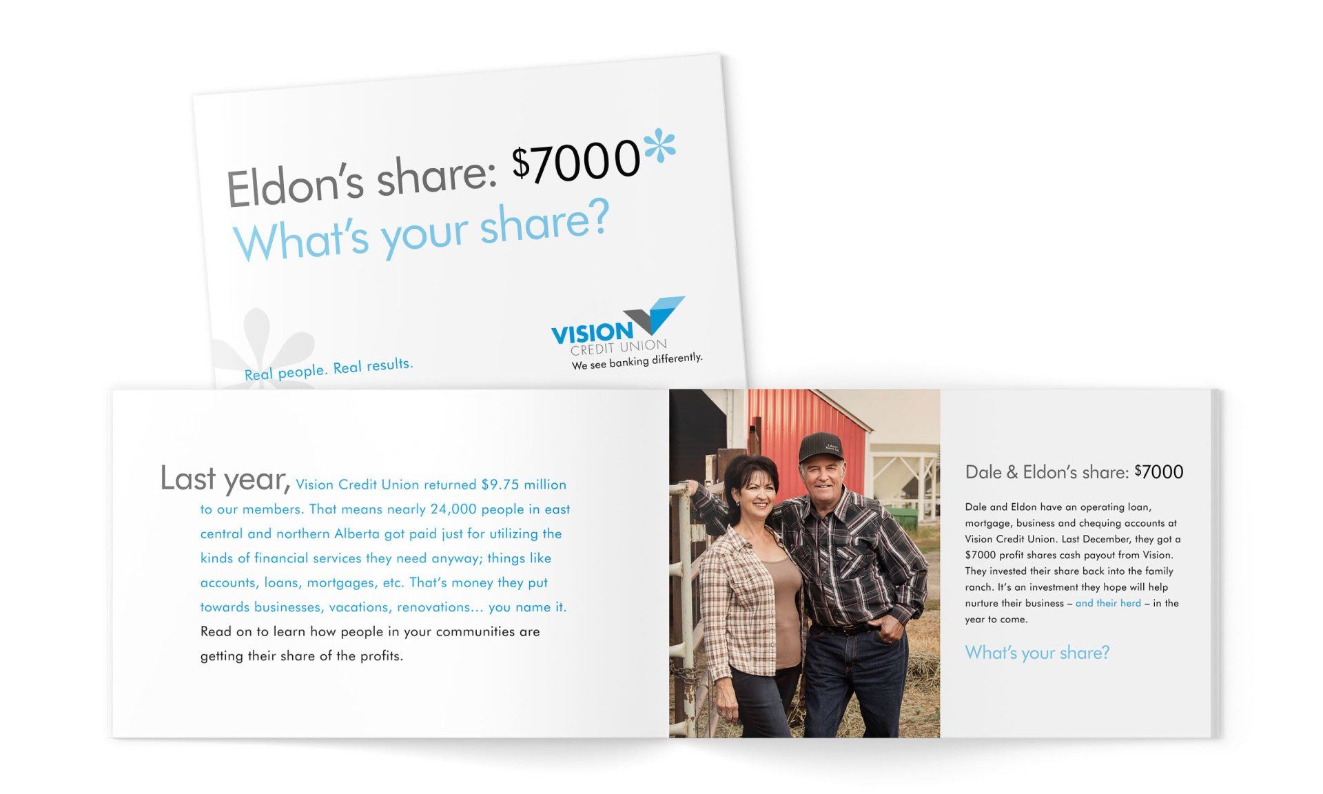 DIRECT MAIL CAMPAIGN PRODUCED FOR VISION CREDIT UNION BY IVY DESIGN INC