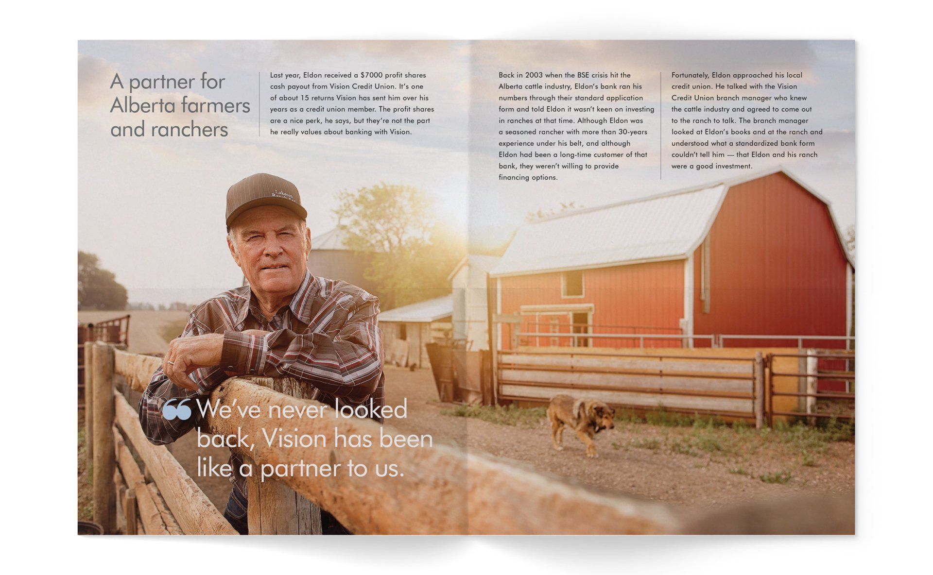 RURAL DIRECT MAIL CAMPAIGN FOR VISION CREDIT UNION PRODUCED BY IVY DESIGN INC
